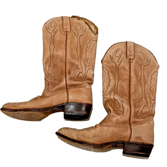 Imperial All American Made Men's Leather Cowboy Boots M478 Tan Size 10 D - Picture 3 of 16